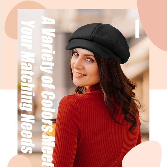 Warm 6 Pcs Newsboy Cap Warm Wool Visor Beret Hats Soft Vintage Baker Boy Hat - Picture 3 of 4